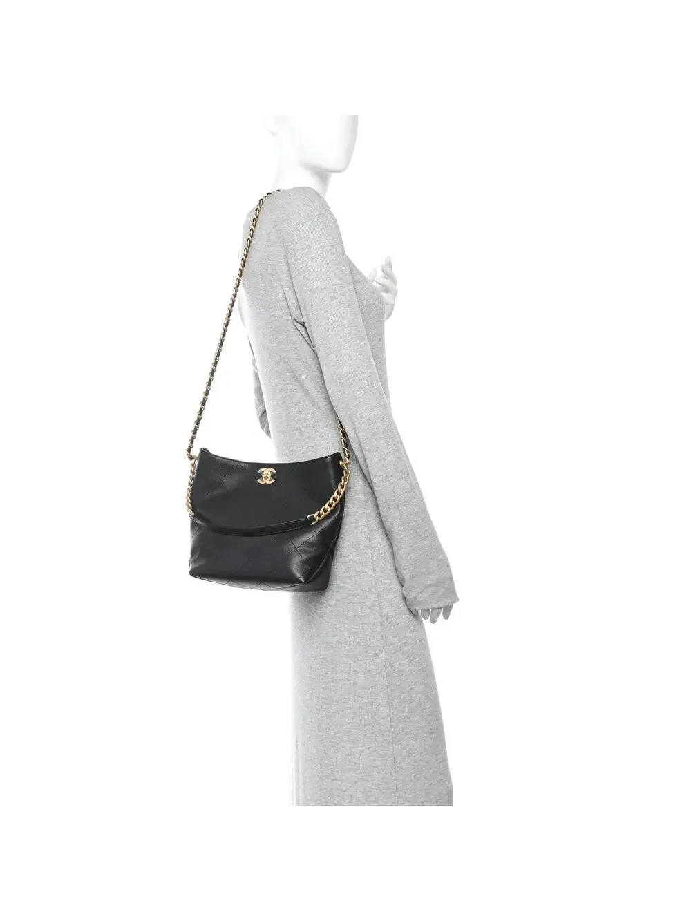 Chanel Caviar Quilted Hobo Black #286921C49B